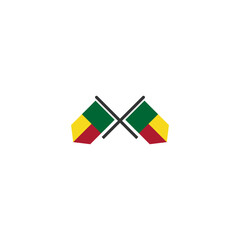 Benin flags icon set, Benin independence day icon set vector sign symbol