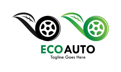 Eco auto design logo template illustration