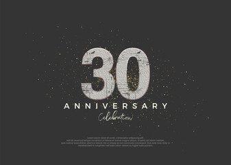 Rustic number for 30th anniversary celebration. premium vector design. Premium vector for poster, banner, celebration greeting.