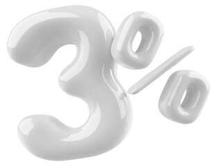 3 Number Percent Silver 3d  