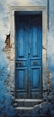 Entrance to the Blue World, An Enigmatic Blue Door with a Story to Tell, generative Ai