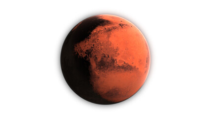 3D Render Mars Planet 360 Rotation On Galaxy Space Star Field 3D Illustration Isolated Transparent Alpha PNG