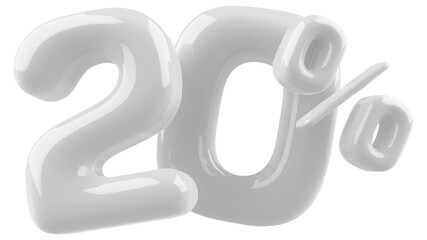 20 Number Percent Silver 3d  