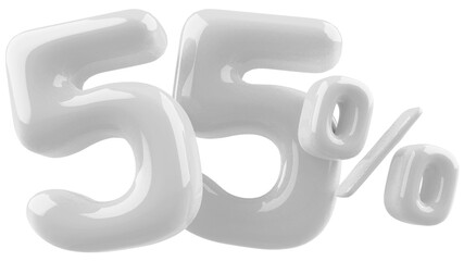 55 Number Percent Silver 3d  