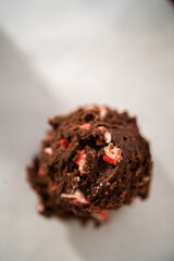 Chocolate cookies with peppermint chips