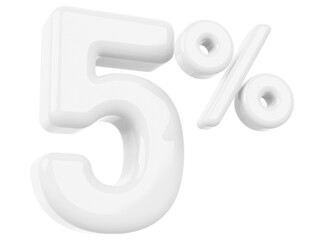 5 Number Percent Silver 3d  
