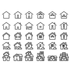 Fototapeta premium house icons set, real estate icon, home icon for UI Web