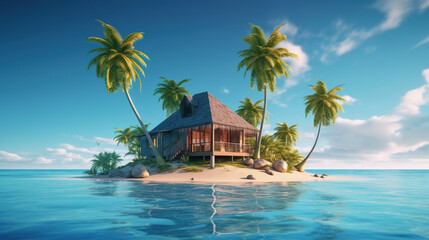 The beautiful tropical island