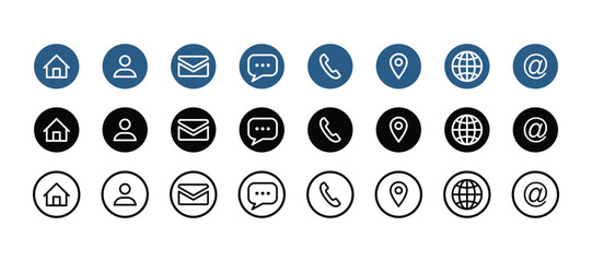 Business Contact and Communication icon set Free Vector