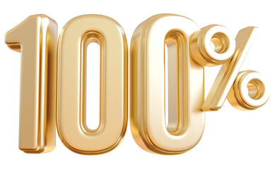 100 Number Percent gold 3d  