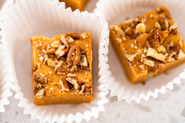 Pumpkin spice fudge with pecans