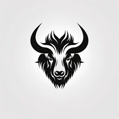 black bison logo template on white background created using generative AI tools