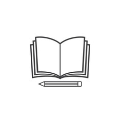illustration of book, education icon, vector art.