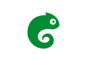 Fototapeta premium Bright chameleons. Logos. Isolated chameleon on white background. Vector illustration