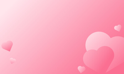 Gradient color template background with heart shapes. Vector illustration for valentine. Love symbol background.