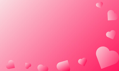 Gradient color template background with heart shapes. Vector illustration for valentine. Love symbol background.