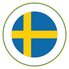 Circle flag of Sweden. Sweden flag in circle 