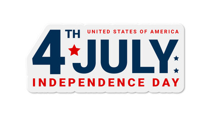 4th of July, Independence Day. United States Independence Day typography. Template design for greeting card, banner, poster. Vector illustration