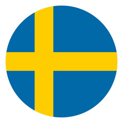 Circle flag of Sweden. Sweden flag in circle