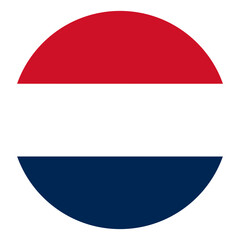 Netherlands flag in circle. The Flag of the Netherlands in a circle rounded.