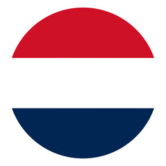 Netherlands flag in circle. The Flag of the Netherlands in a circle rounded.