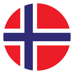 Obraz premium Norway flag in circle. Flags of Norway in round circle 