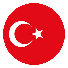 Flag of Turkey in circle. Turkey flag circle.