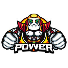 Strong and Cool Helper Robot Mascot