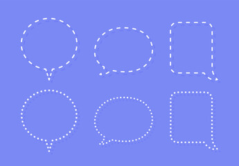 White speech bubble element collection, Vector text box, Empty space speech bubble.