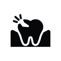 dental caries glyph icon illustration vector graphic