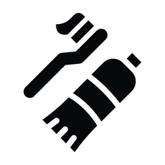 toothbrush glyph icon illustration vector graphic