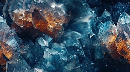 seamless macro view of a crystal geode showcasing the detailed, colorful 3d structures within, against a black background texture, tile, 8K, generative ai - obrazy, fototapety, plakaty