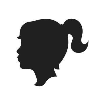 girl side face silhouette kid