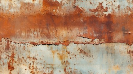 seamless old rusted metal texture with peeling paint perfect for background texture, tile, 8K, generative ai