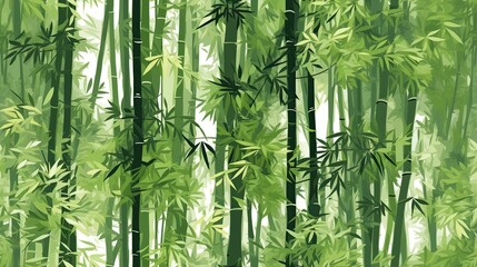 seamless texture of a dense bamboo forest green and tranquil background texture, tile, 8K, generative ai