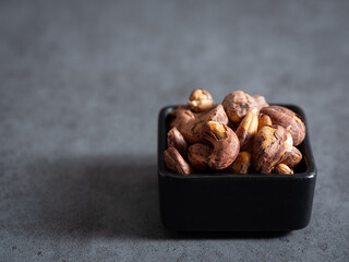 roasted cashew nuts on a plate	