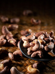 roasted cashew nuts on a plate