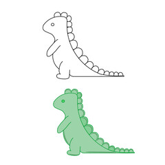 set of cute dinosaur print and seamless pattern with dinosaurs. vector illustration