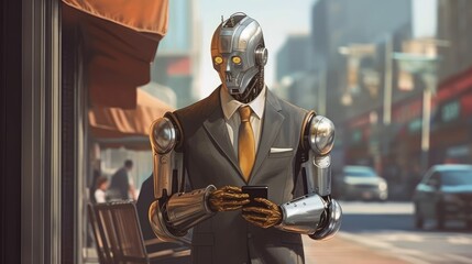 business man robot