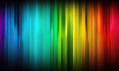 a colorful rainbow stripe wallpaper, in the style of luminous shadowing, dark aquamarine and yellow, glowing lights, dark orange and light green Generative AI