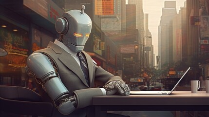 Robot businessman