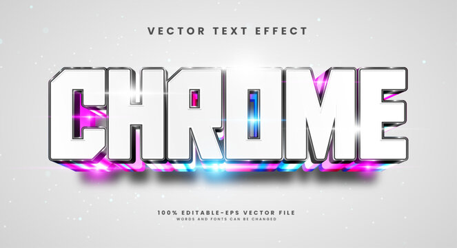 Chrome editable text style effect. Vector text effect with luxury concept.