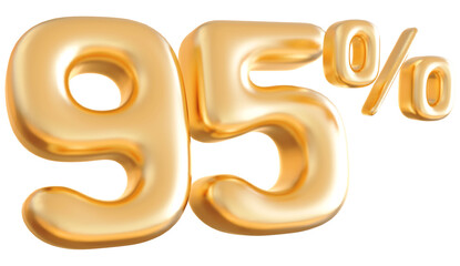 95 Number Percent gold 3d  