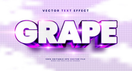Purple grape editable text style effect. Vector text effect with luxury concept.