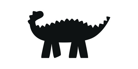 Flat vector silhouette illustration of scelidosaurus dinosaur