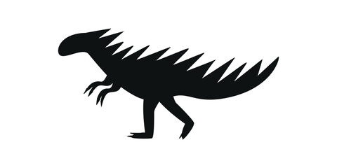 Flat vector silhouette illustration of hypsilophodon dinosaur