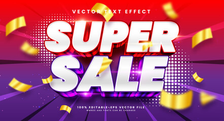 Fototapeta na wymiar Super sale 3d editable vector text style effect. Vector text effect with luxury concept.