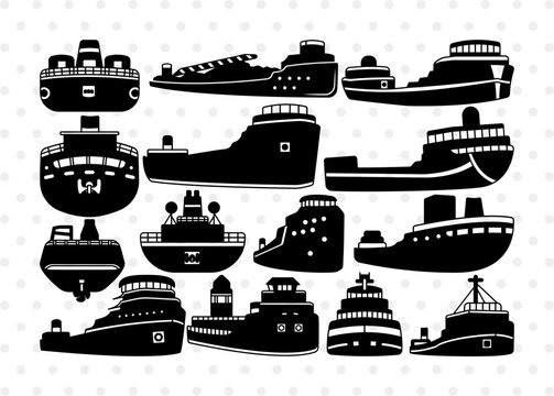 Lake Freighter Silhouette, Lake Freighter SVG, Industrial Ship Svg, Lake Ship Svg, Lake Freighter Bundle, SB00886