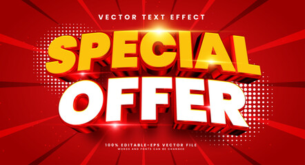 Special offer 3d editable vector text style effect. Vector text effect with luxury concept. - obrazy, fototapety, plakaty