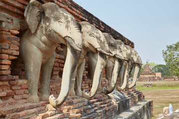 Fototapeta premium Wat Sorasak in the historic city of Sukhothai, Thailand, regarded as the first capital of Siam